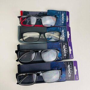 RG0357 Lot of 4 Simply Specs Foster Grant Mens' Reading Glasses Black +1.25